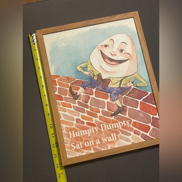 Humpty Dumpty canvas print with wood frame nursery playroom kids and baby room - Picture 3 of 4